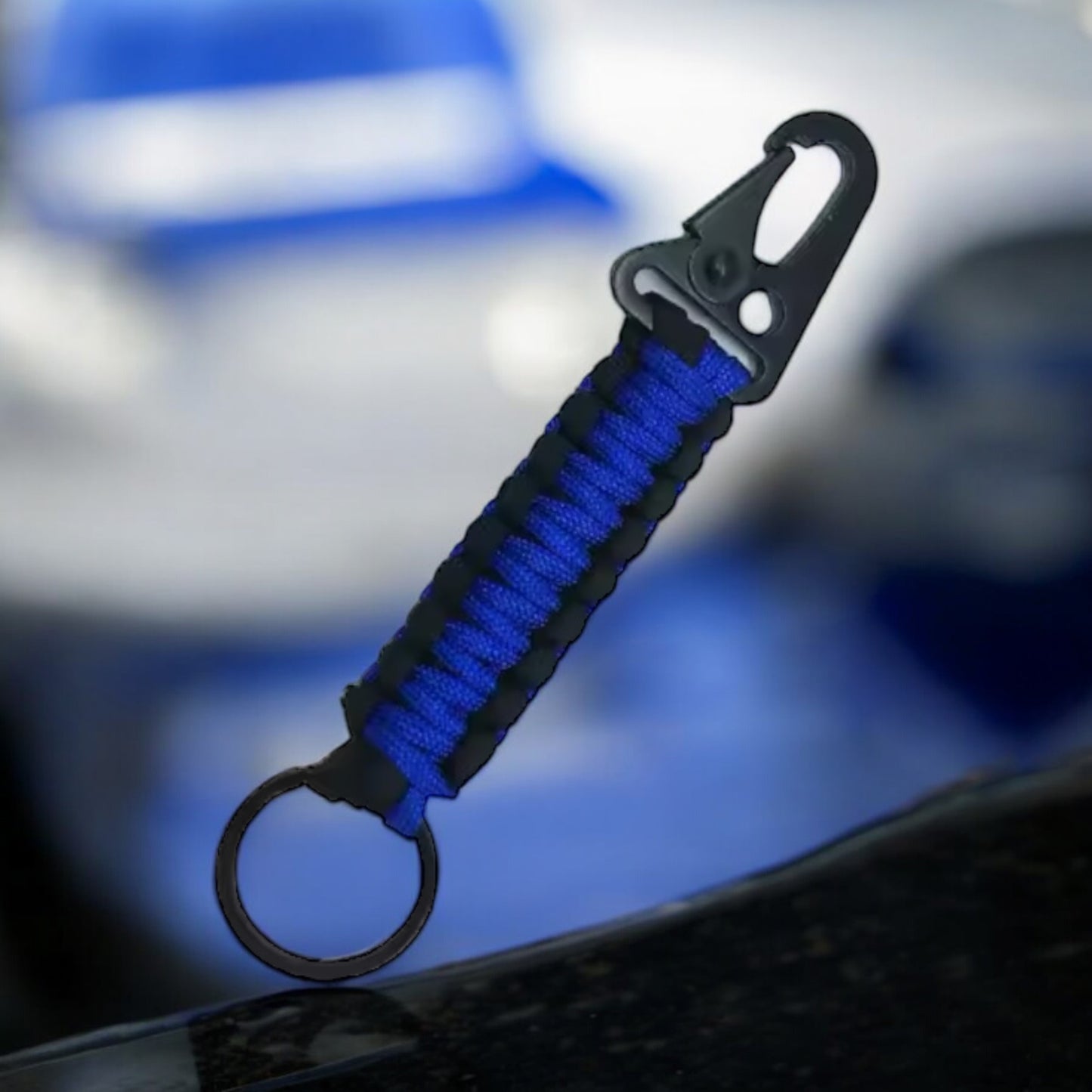 ‘Thin Blue Line’ Paracord Keychain